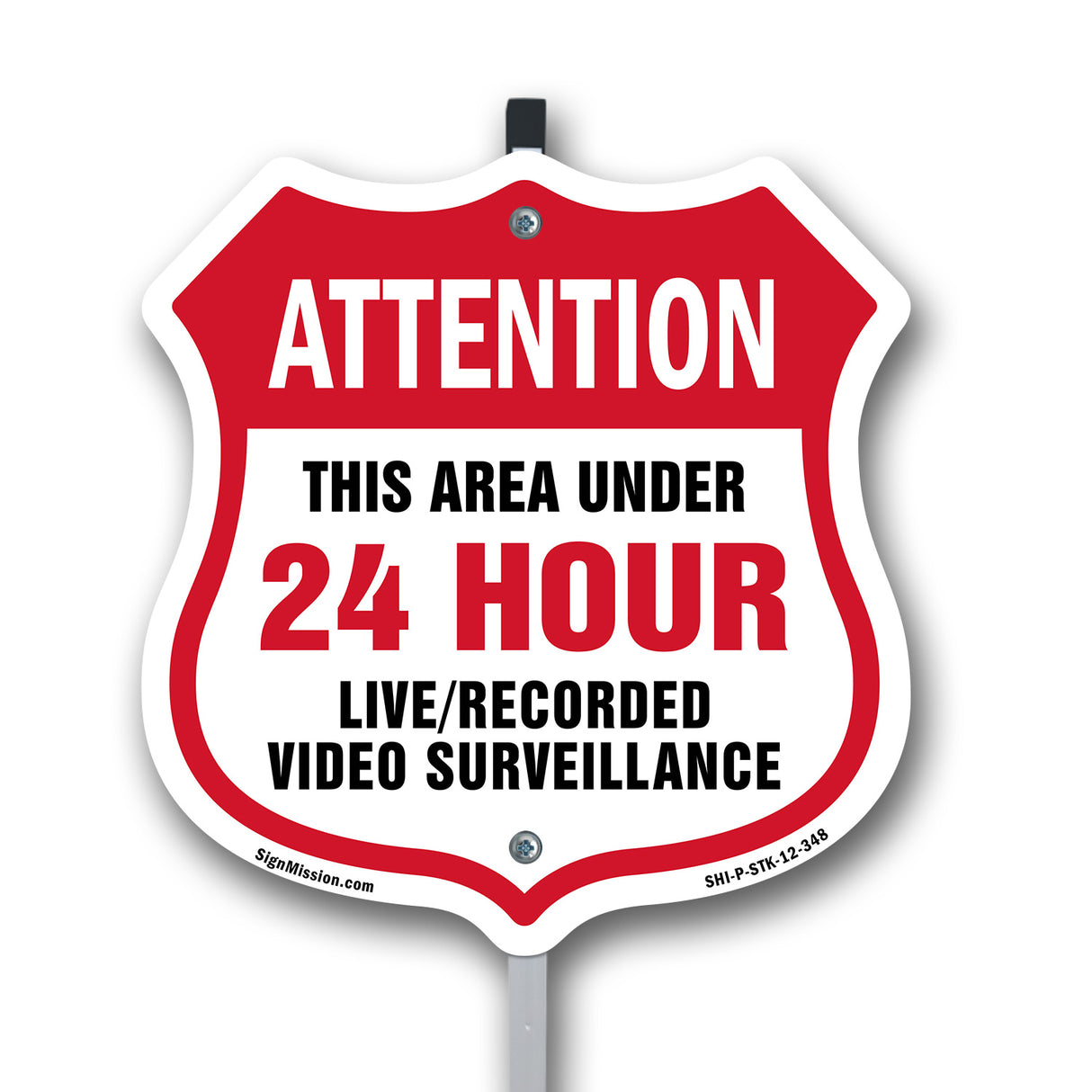 24 Hour Surveillance Shield Sign Video Surveillance Trespassers Will Be Prosecuted