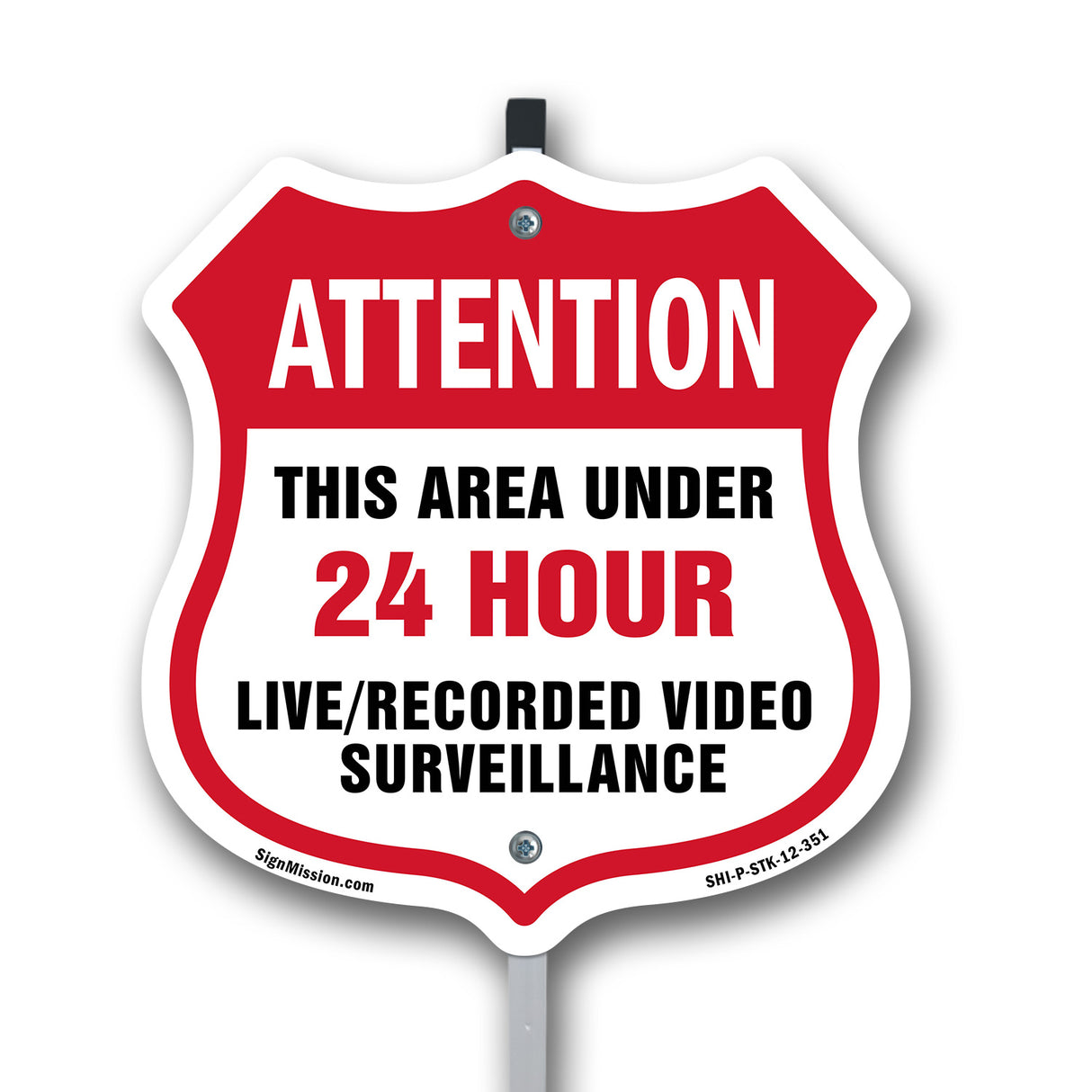 Attention This Area Under 24 Hour Live Recorded Video Surveillance