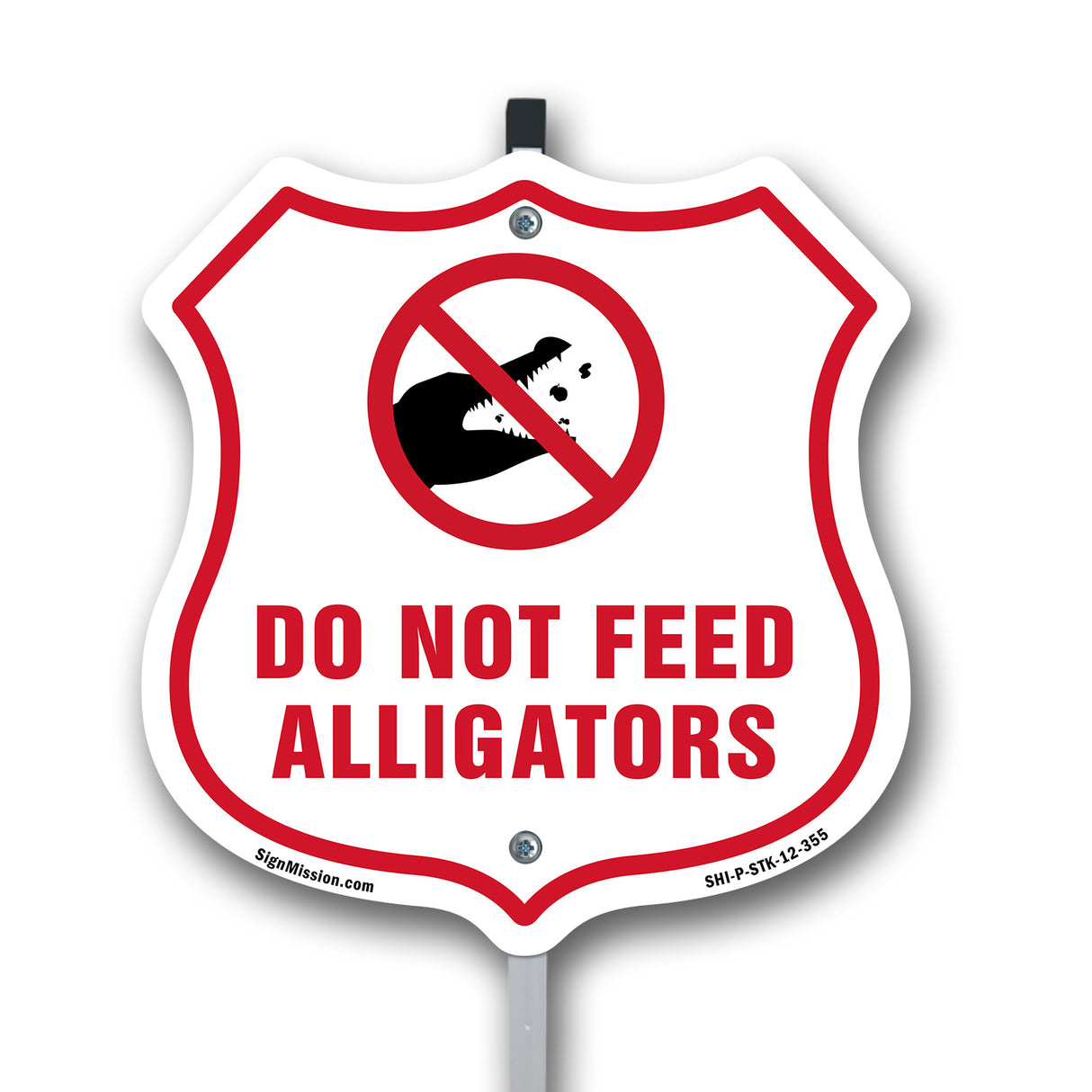 Alligator Warning Shield Sign Do Not Feed Alligators