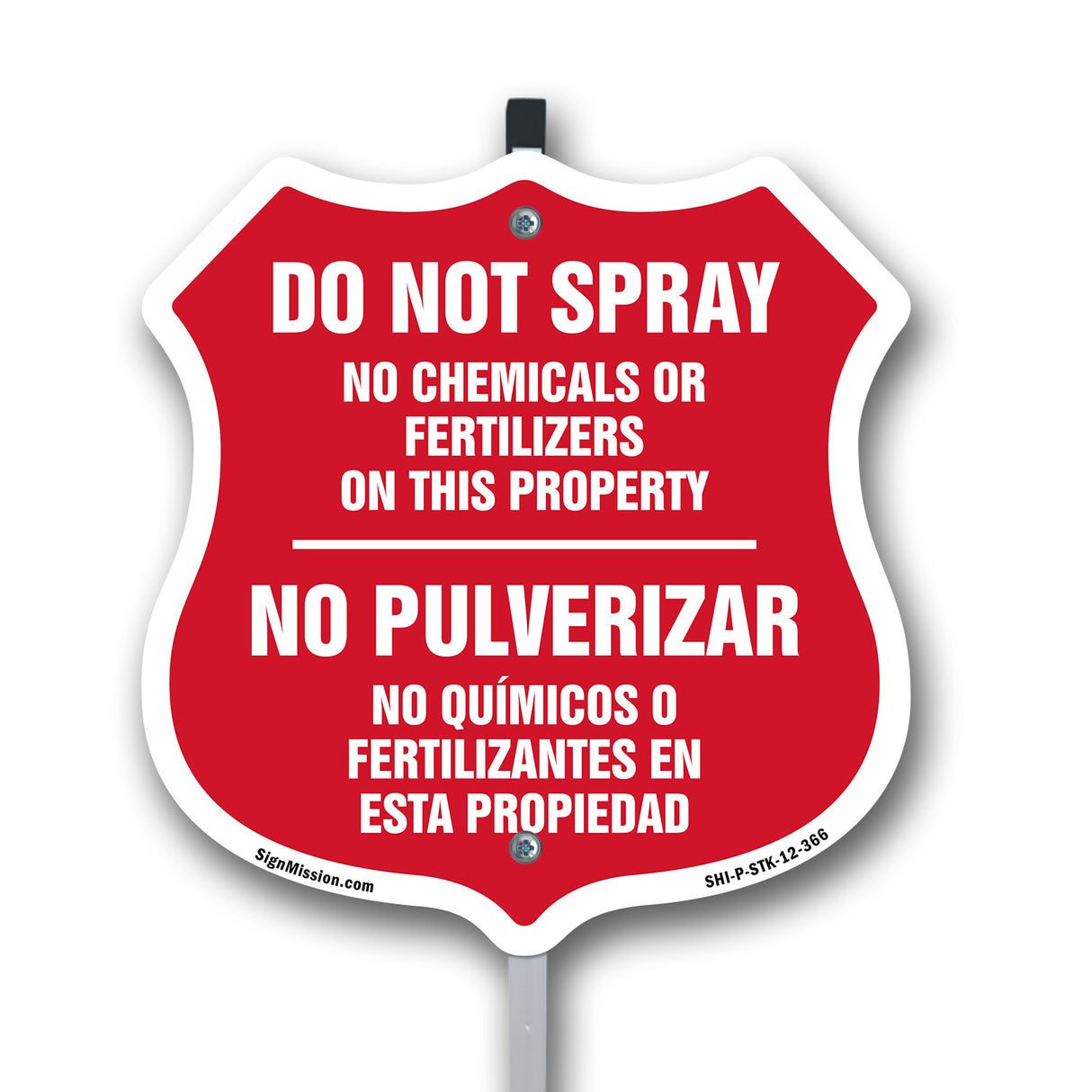 Bilingual No Spray Do Not Spray No Chemicals Or Fertilizers On This Property No Pulverizar (English / Spanish)