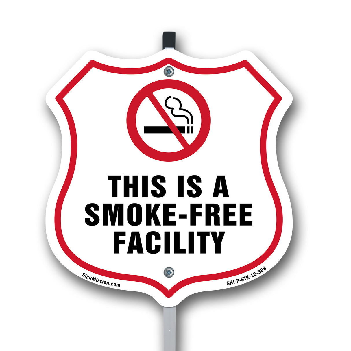 No Smoking Shield Label Set This Is A Smoke Free Facility