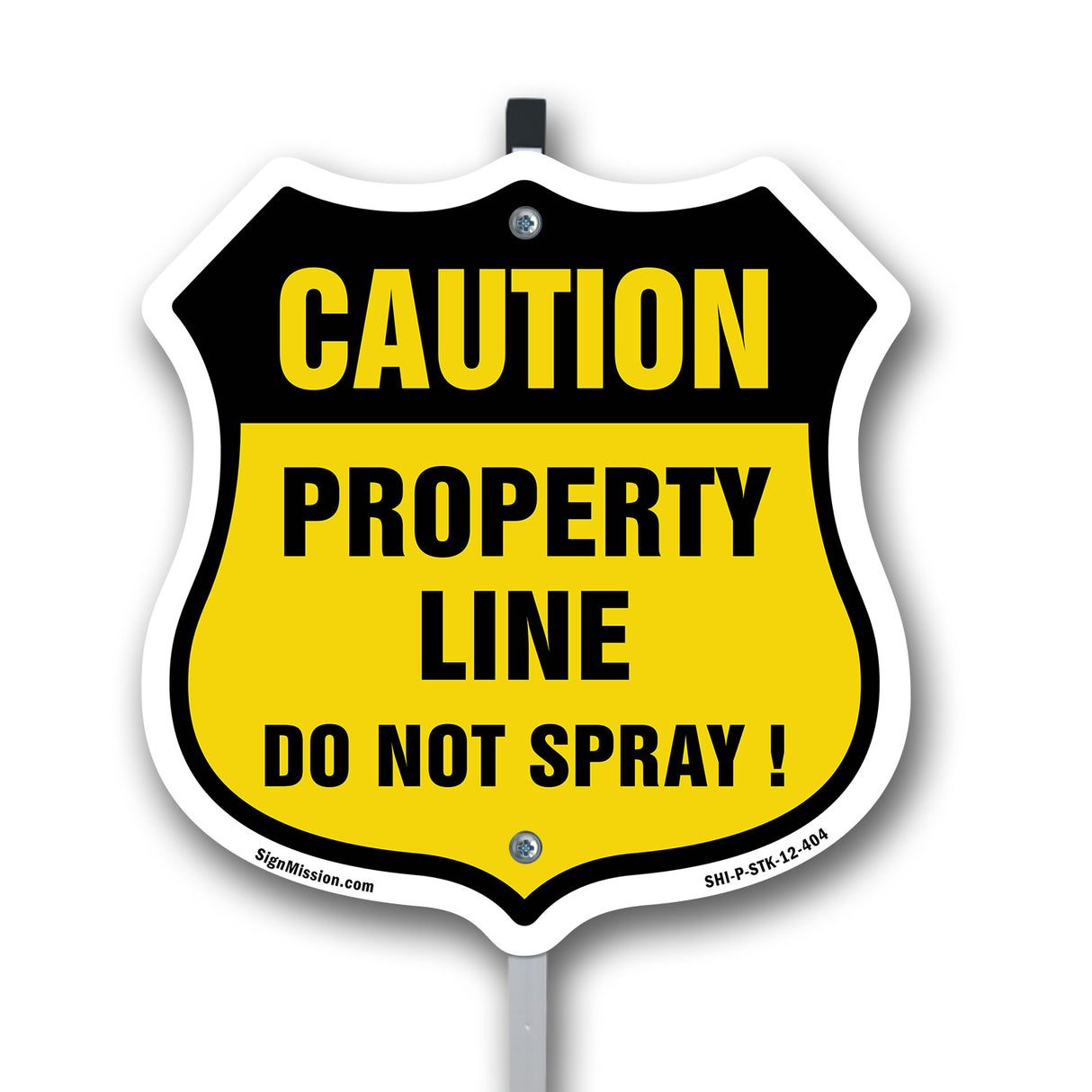 No Spray Shield Sign Caution Property Line Do Not Spray