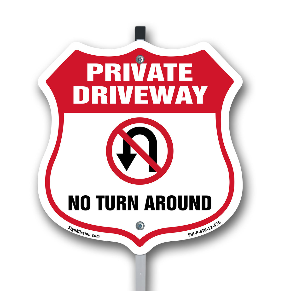 Private Driveway Shield Sign No Turn Around