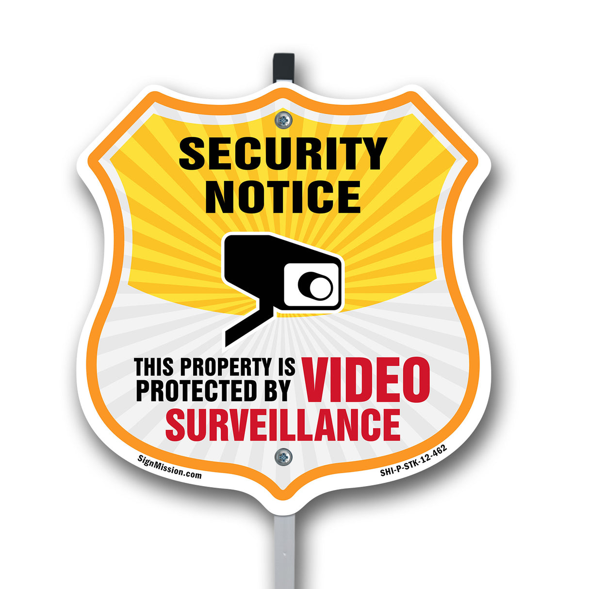Security Notice Shield Sign This Property Is Protected By Video Surveillance