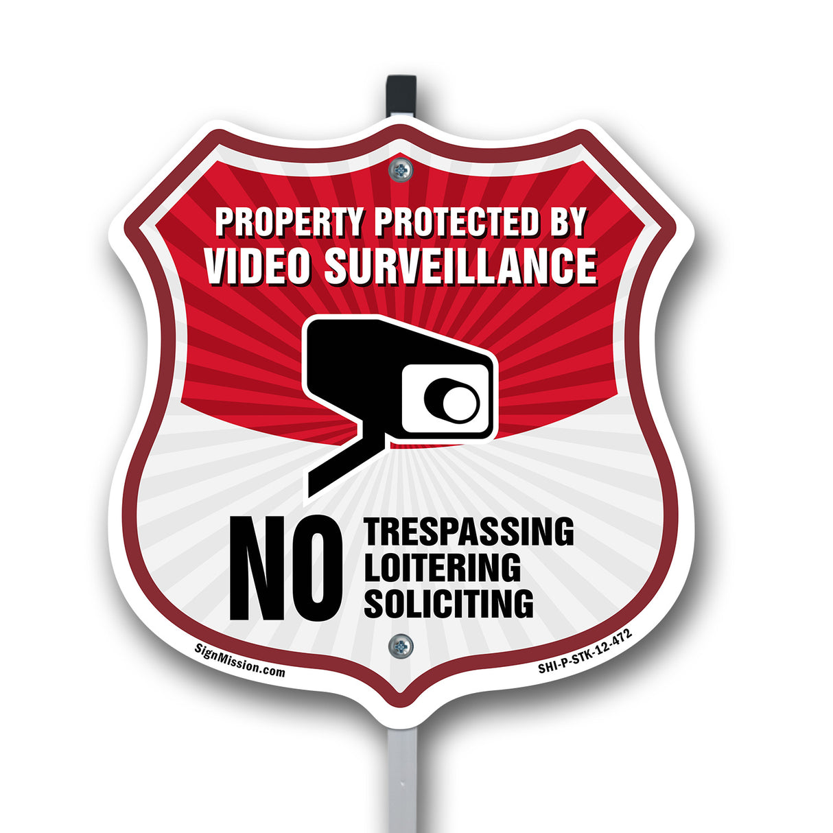 Video Surveillance Property Protected By Video Surveillance. No Trespassing Loitering Soliciting