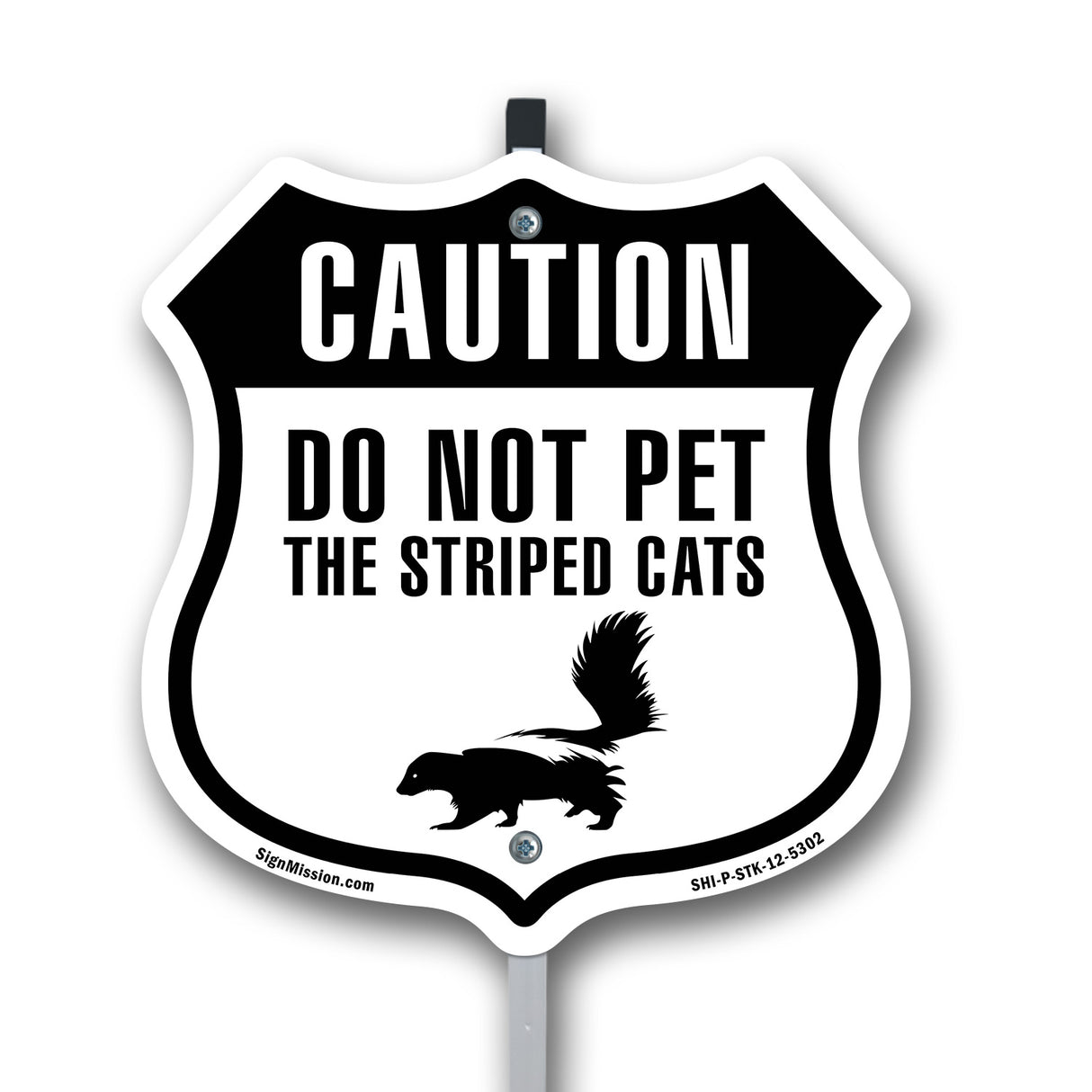 Caution Do Not Pet The Striped Cats Skunk