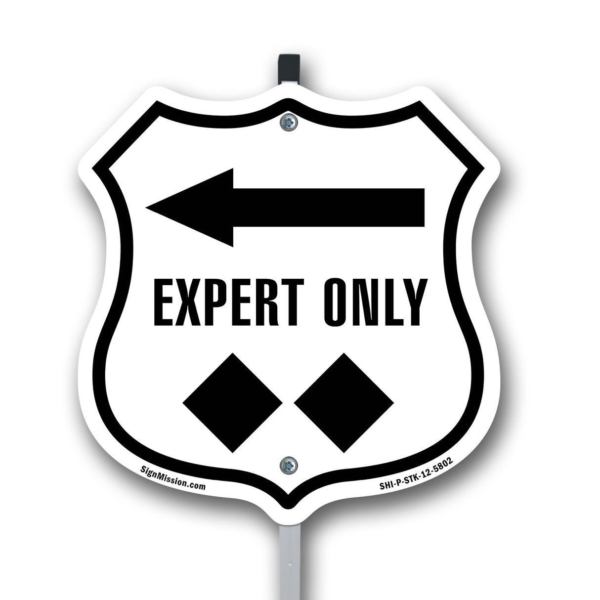 Expert Only Trail Ski Slope Left