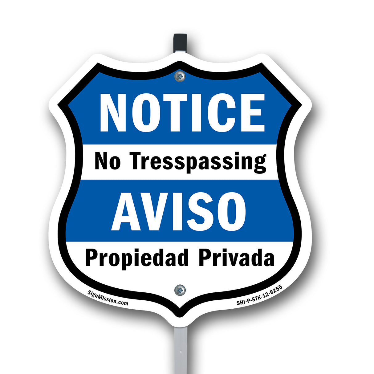 Notice No Trespassing Bilingual English / Spanish
