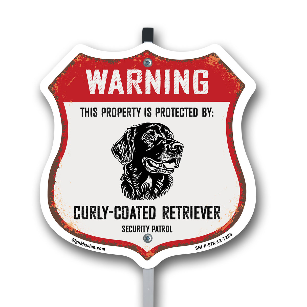 Warning This Property is Protected by Curly-Coated Retriever
