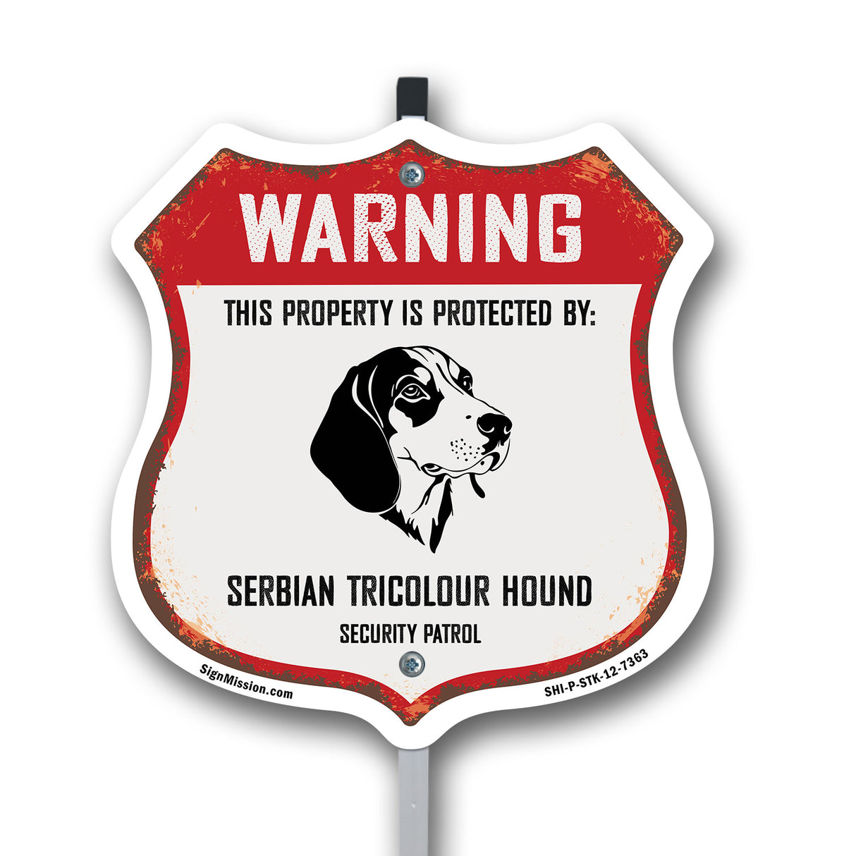Warning This Property is Protected by Serbian Tricolour Hound