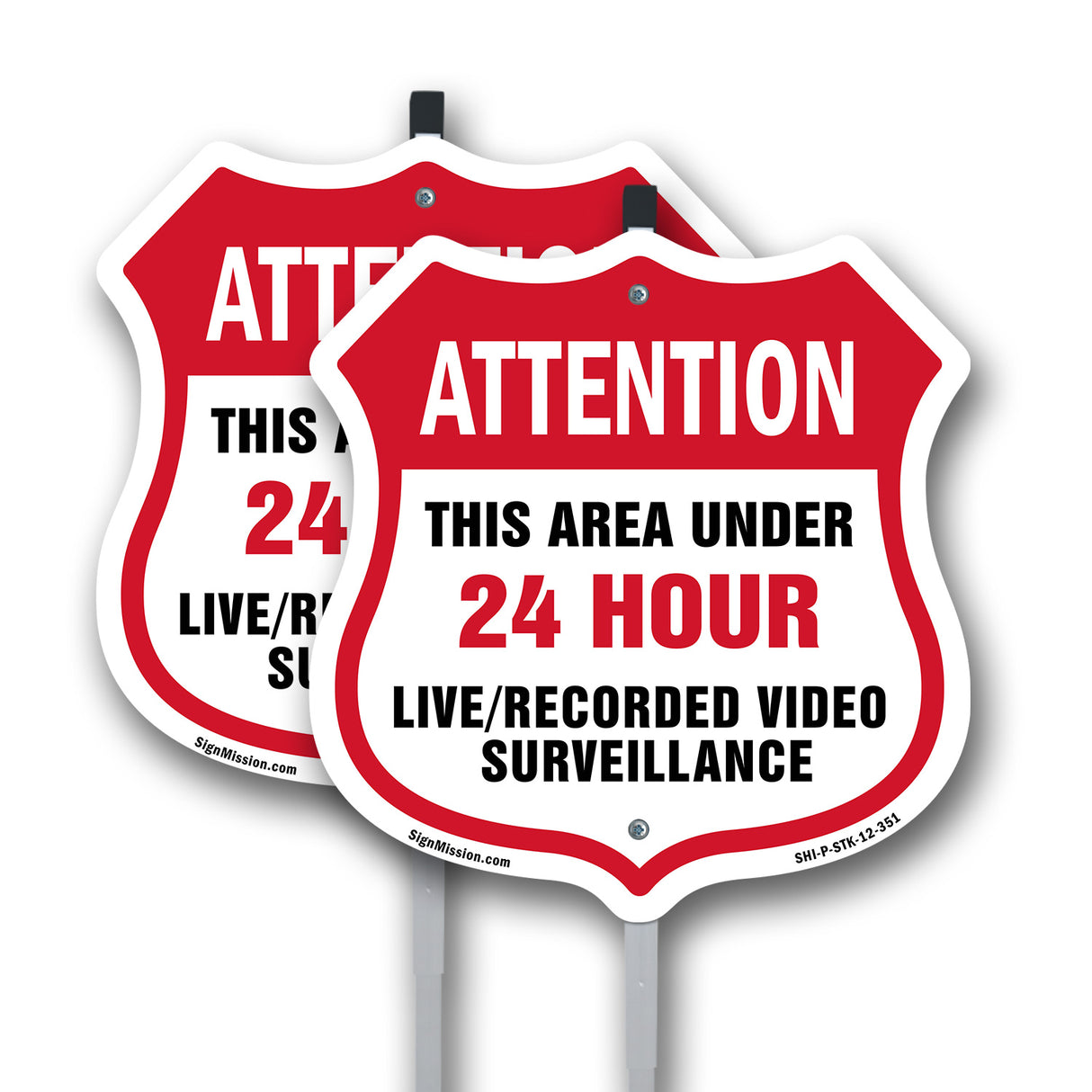 Attention This Area Under 24 Hour Live Recorded Video Surveillance