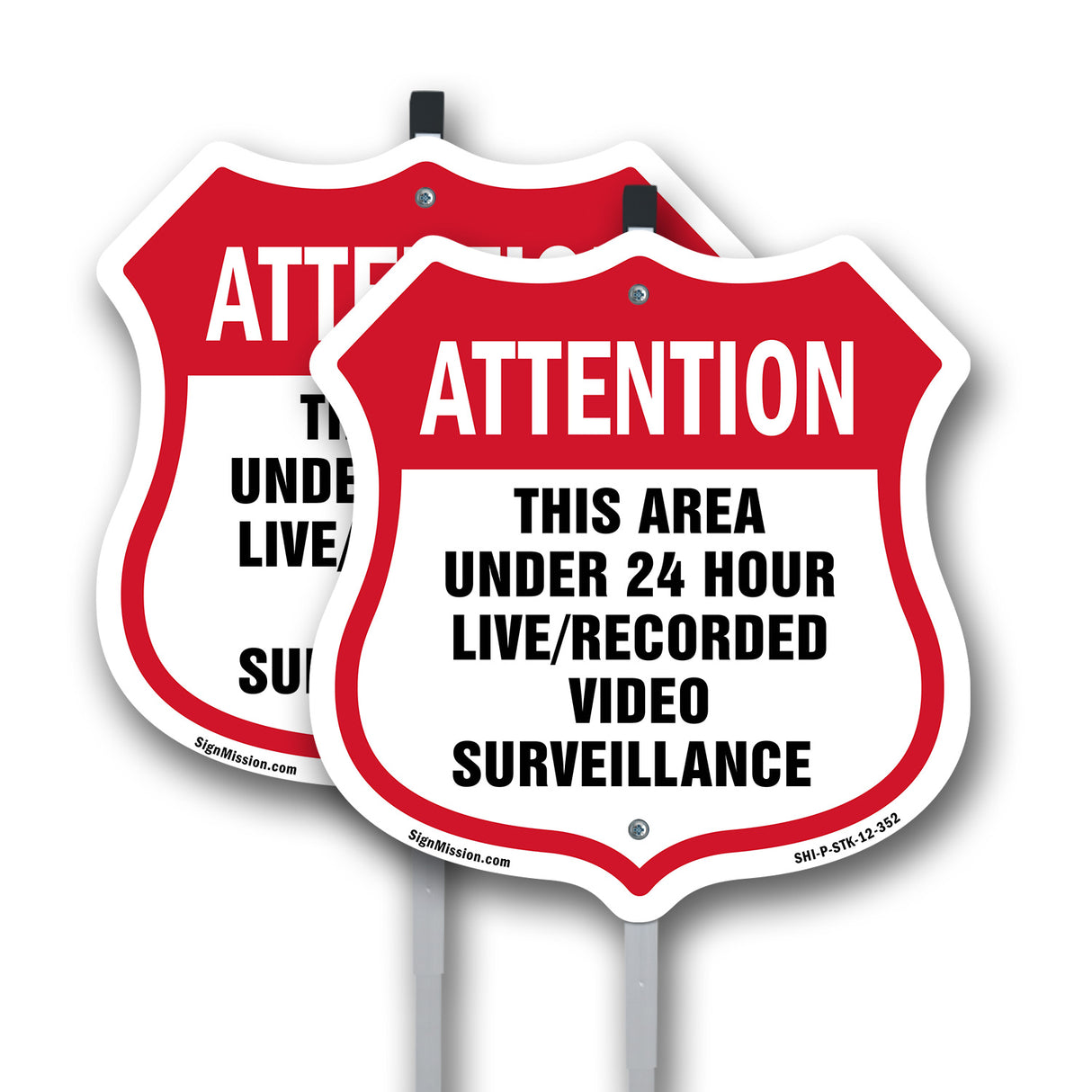 Attention This Area Under 24 Hour Live Recorded Video Surveillance