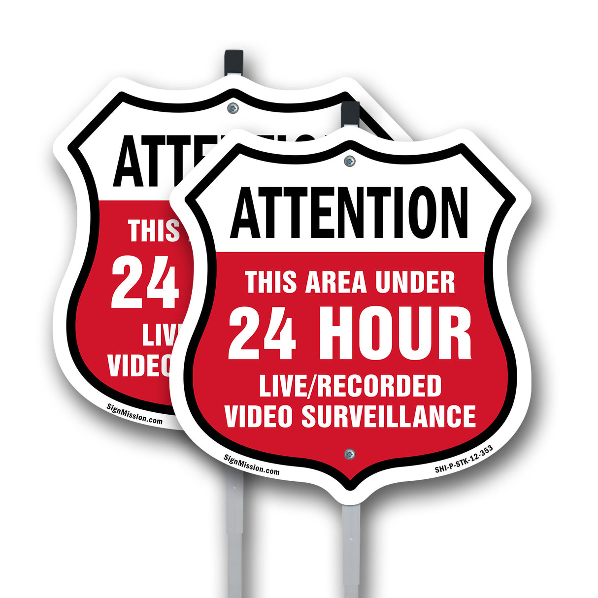Attention This Area Under 24 Hour Live Recorded Video Surveillance