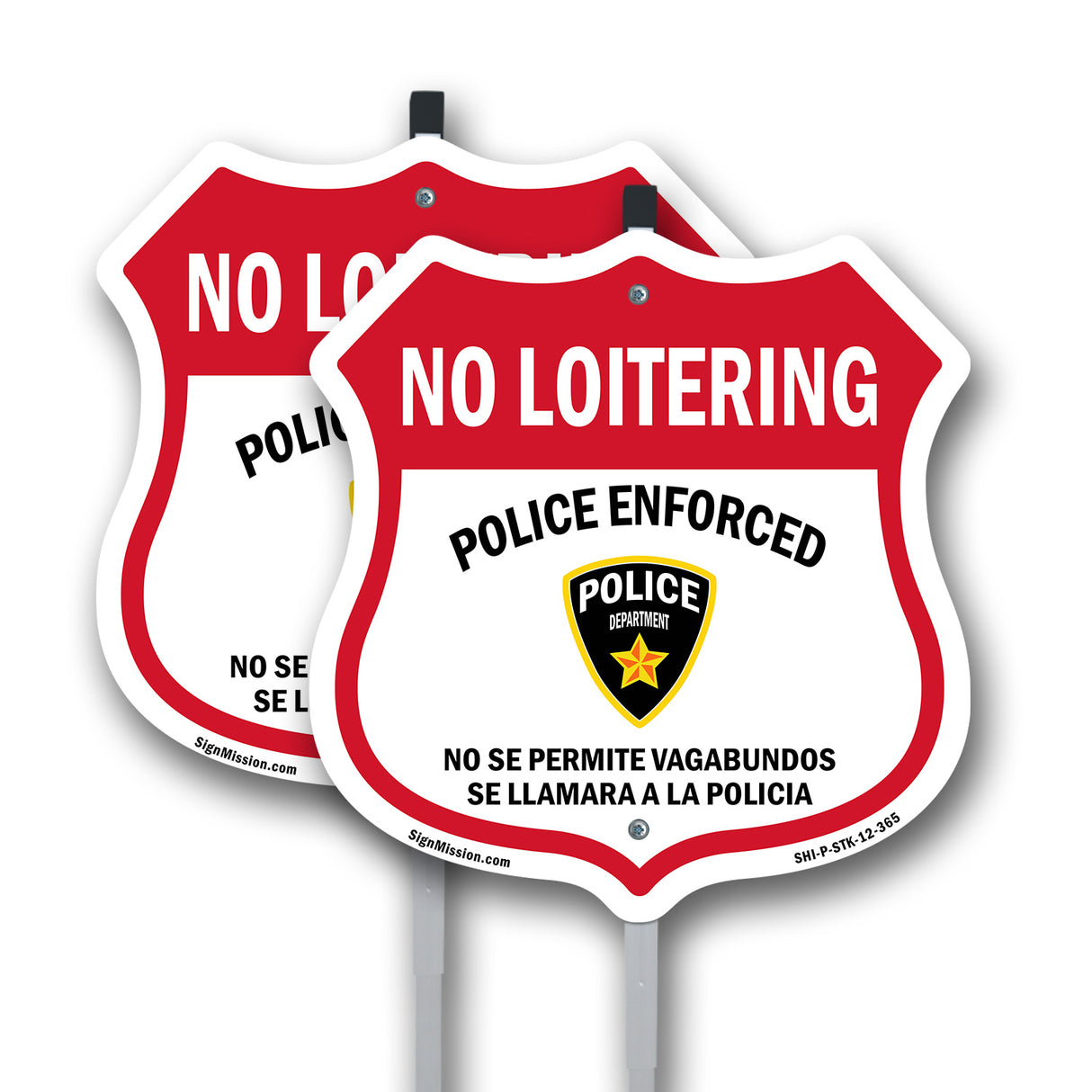 Bilingual No Loitering Police Enforced No Se Permite Vagabundos Se Llamara A La Policia (English / Spanish)