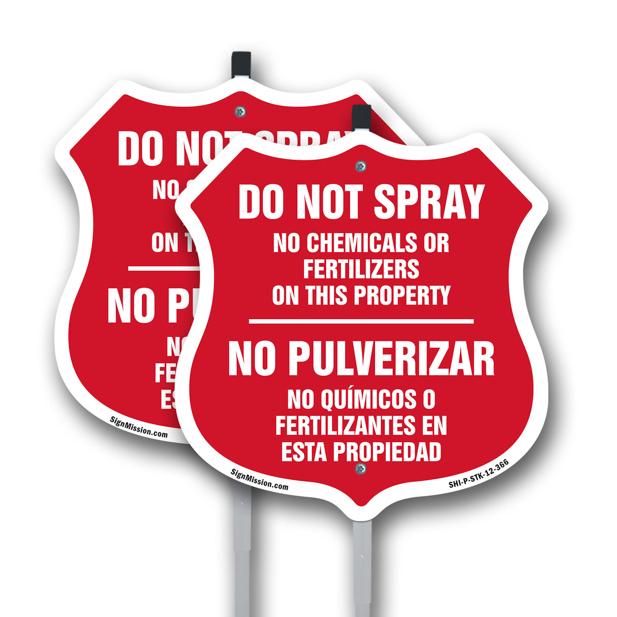 Bilingual No Spray Do Not Spray No Chemicals Or Fertilizers On This Property No Pulverizar (English / Spanish)