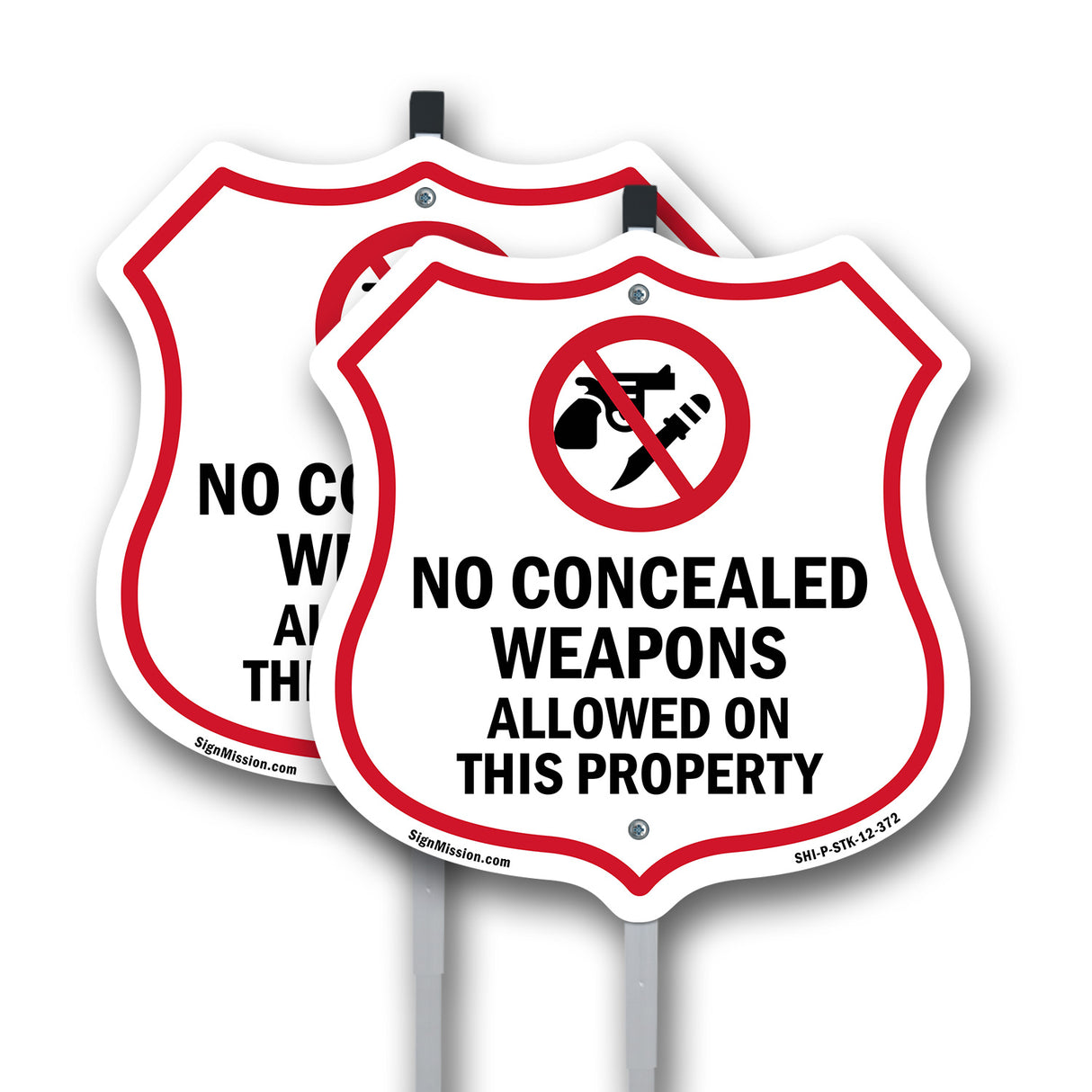 Concealed Carry Shield Sign No Concealed Weapons Allowed On This Property
