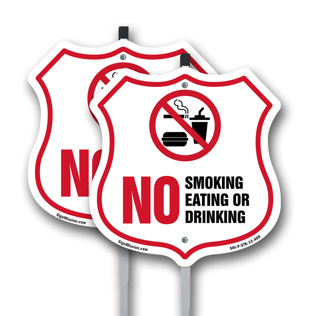 No Smoking Shield Sign No Smoking Eating Or Drinking
