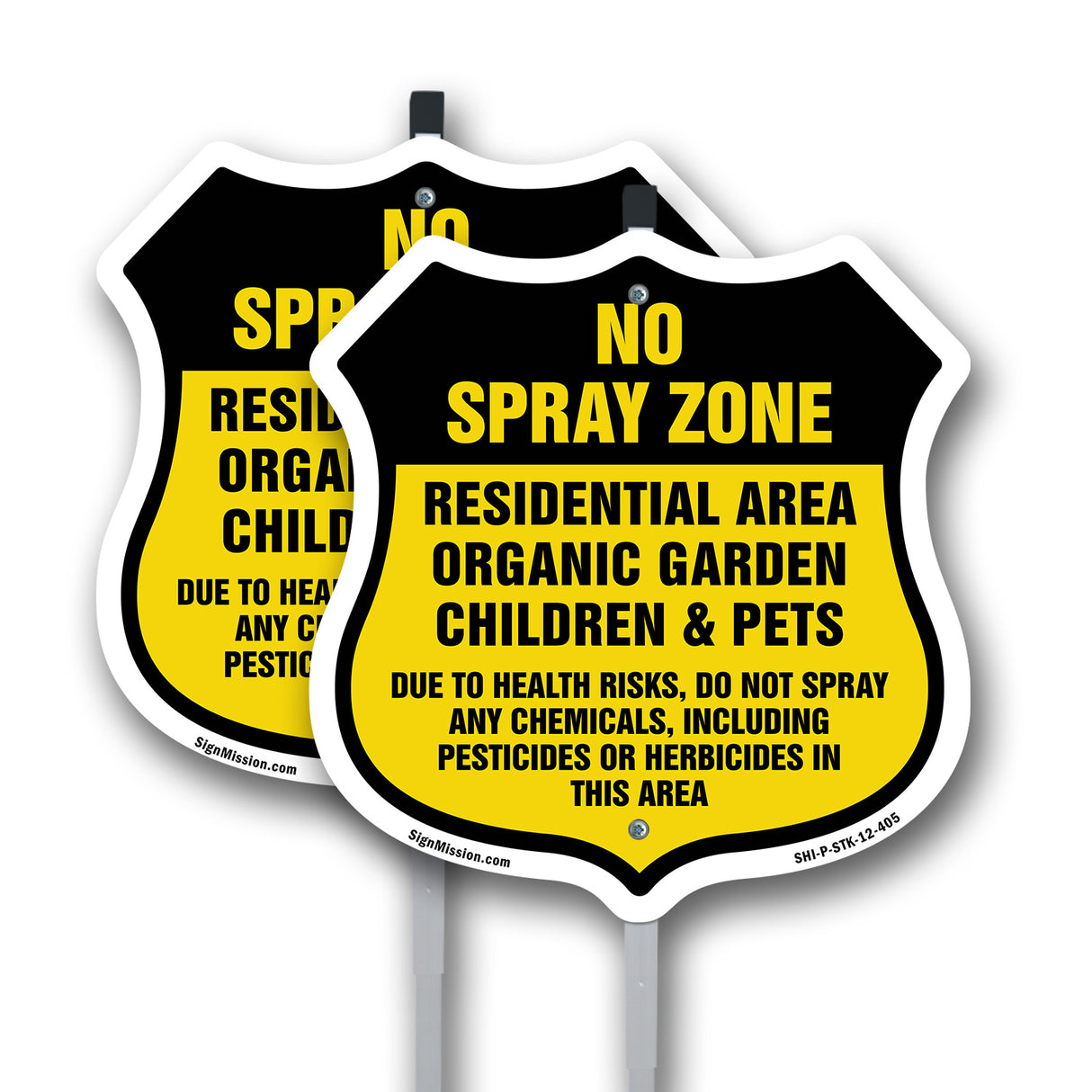 No Spray Shield Sign No Spray Zone Residential Area Organic Garden Children And Pets