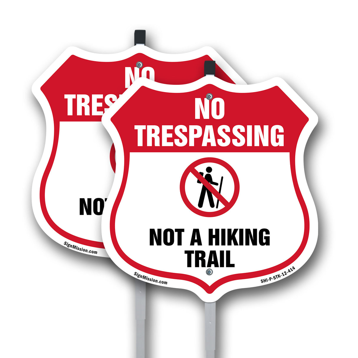 No Trespassing Shield Sign Not A Hiking Trail
