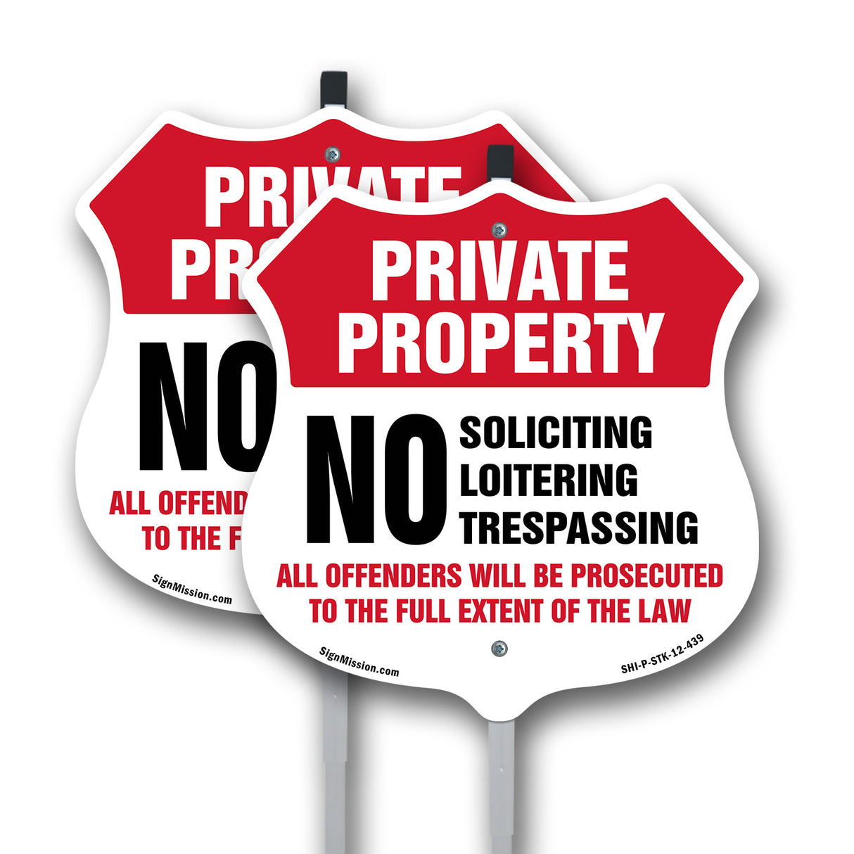 Private Property Shield Label Set No Soliciting Loitering Trespassing All Offenders Will Be Prosecuted To The Full Extent Of Law