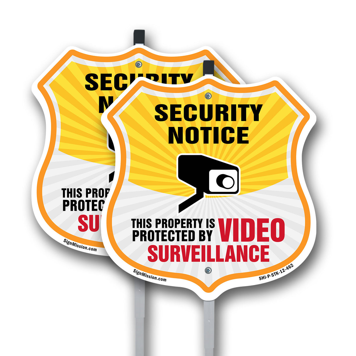 Security Notice Shield Sign This Property Is Protected By Video Surveillance
