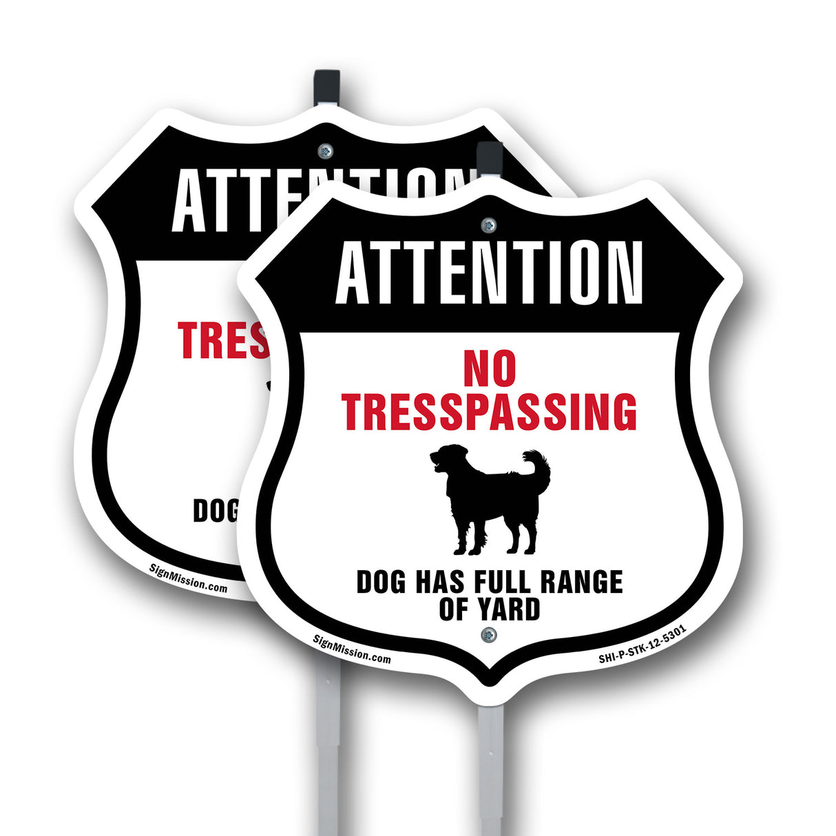 Attention No Trespassing Dog Has Full Range Of Yard