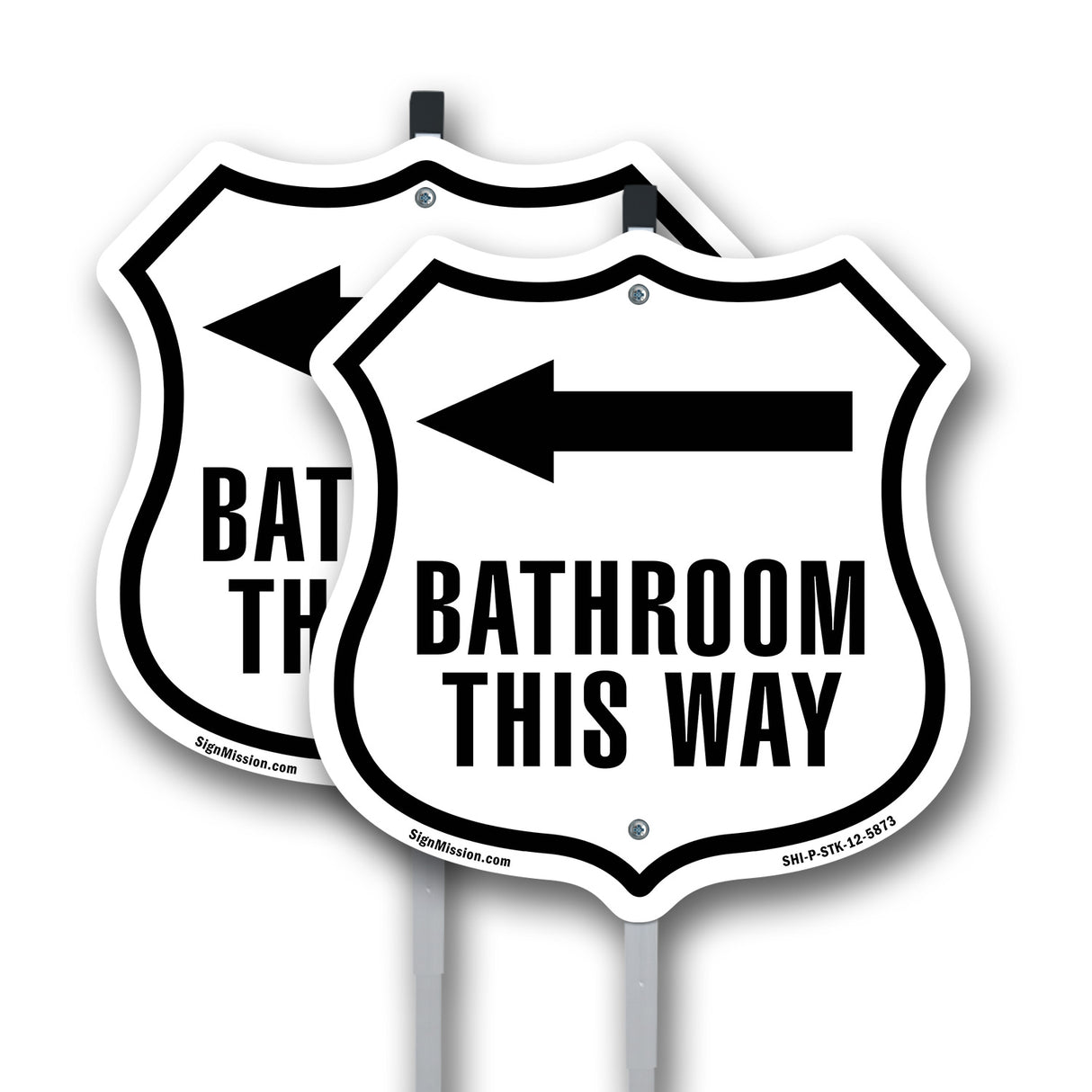 Bathroom This Way Left