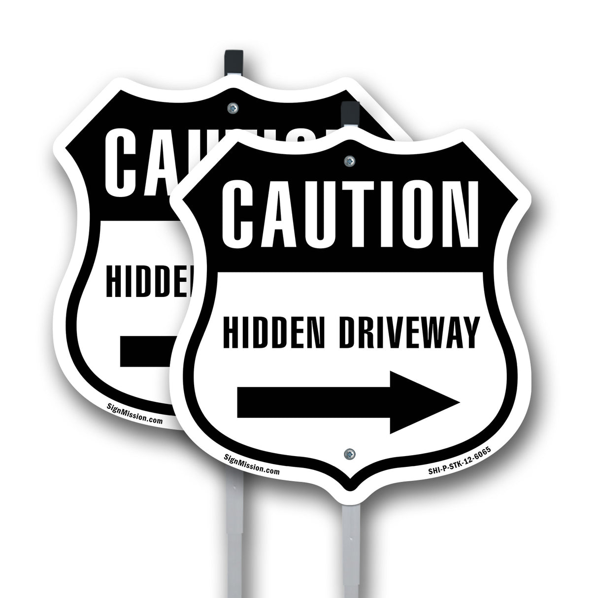 Caution Hidden Driveway Right