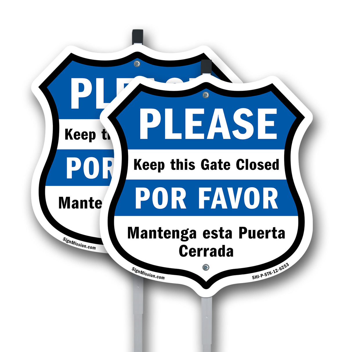 Keep Gate Closed Sign Bilingual English / Spanish