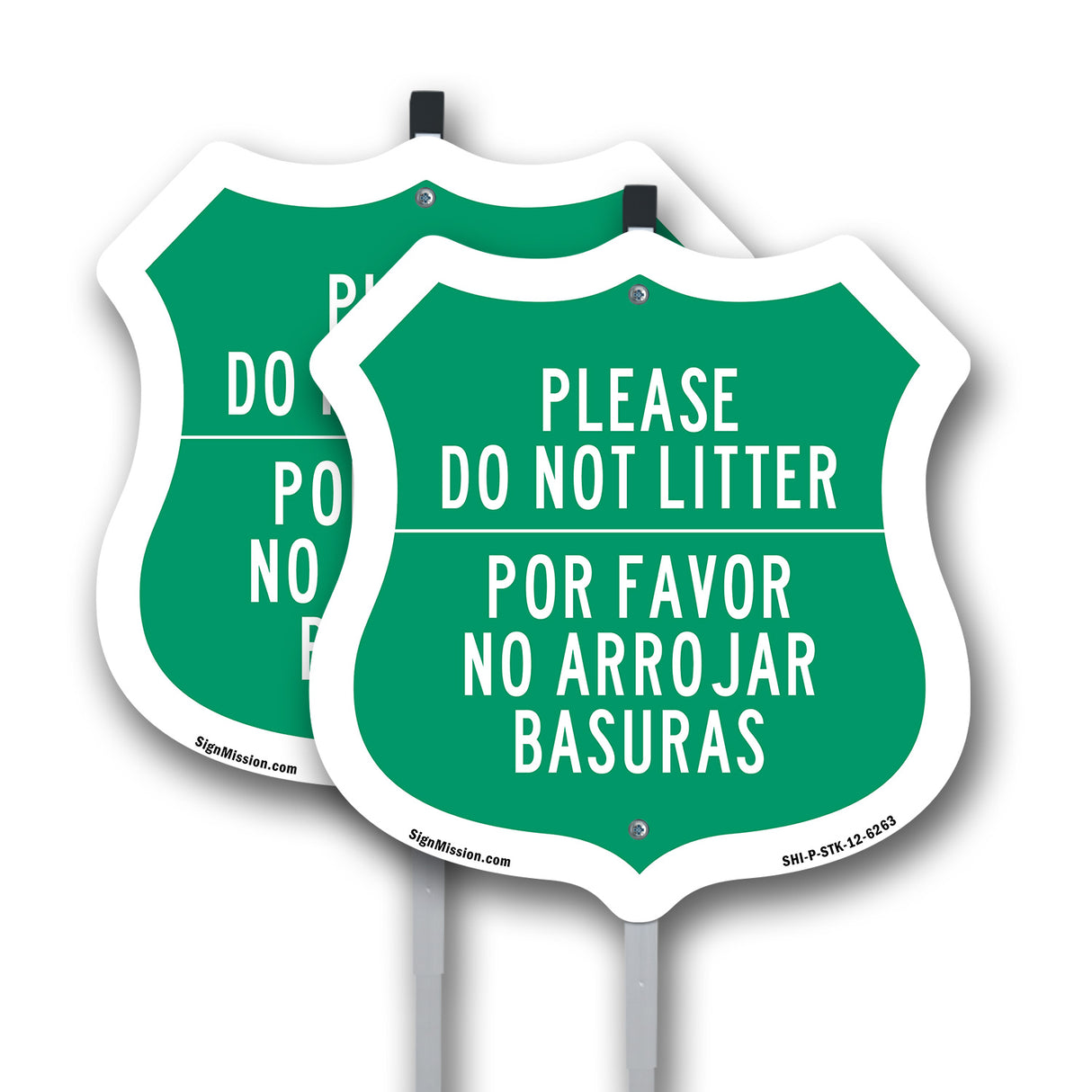Please Do Not Litter Bilingual English / Spanish