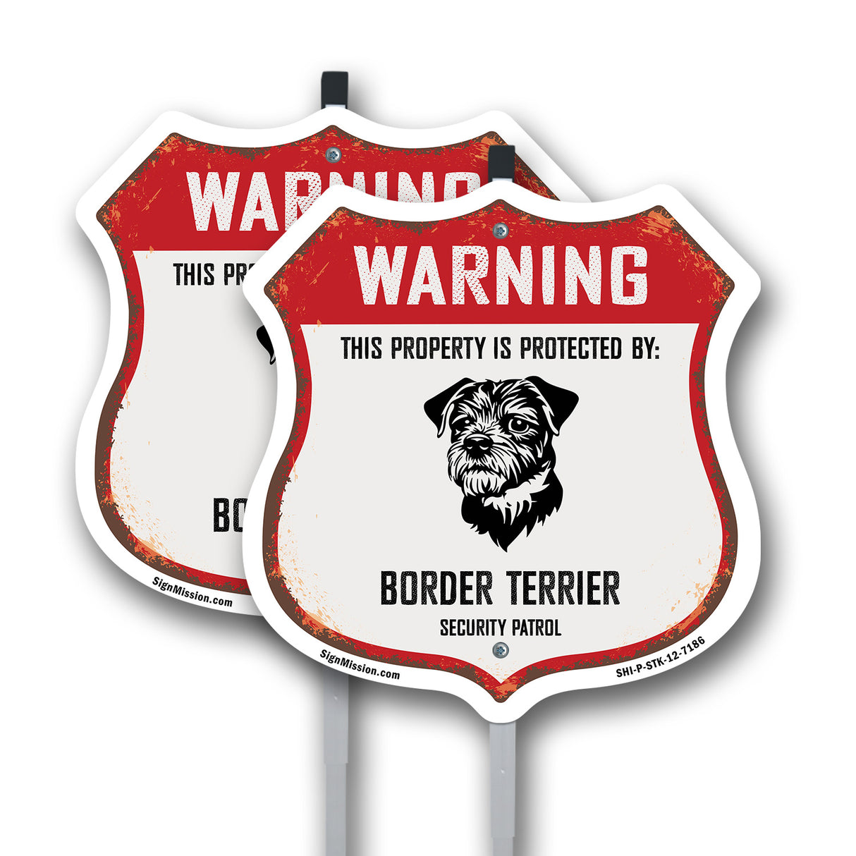 Warning This Property is Protected by Border Terrier