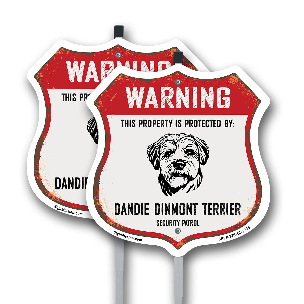 Warning This Property is Protected by Dandie Dinmont Terrier