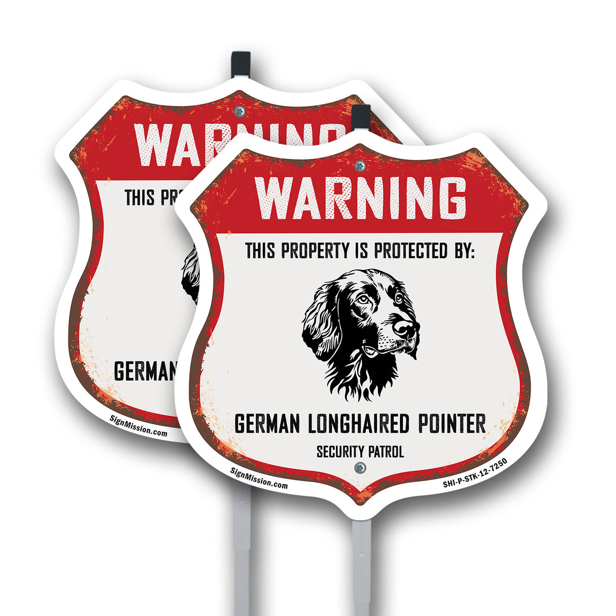 Warning This Property is Protected by German Longhaired Pointer