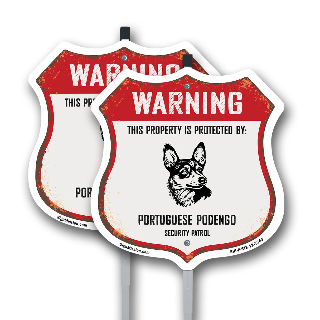 Warning This Property is Protected by Portuguese Podengo