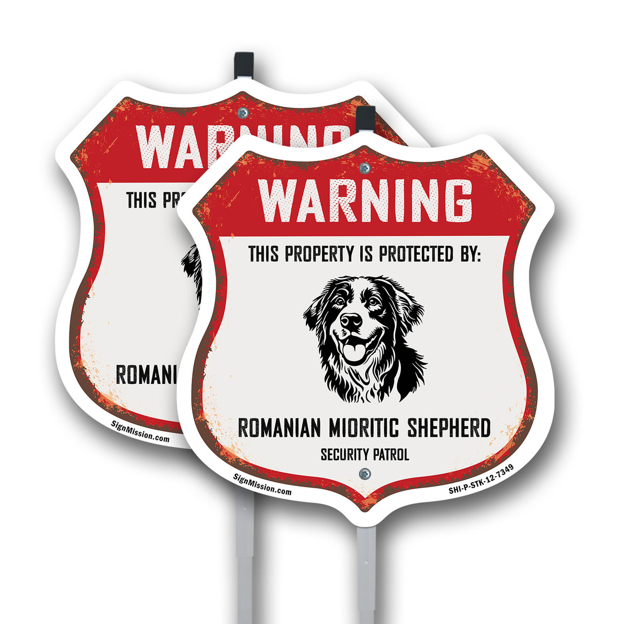 Warning This Property is Protected by Romanian Mioritic Shepherd