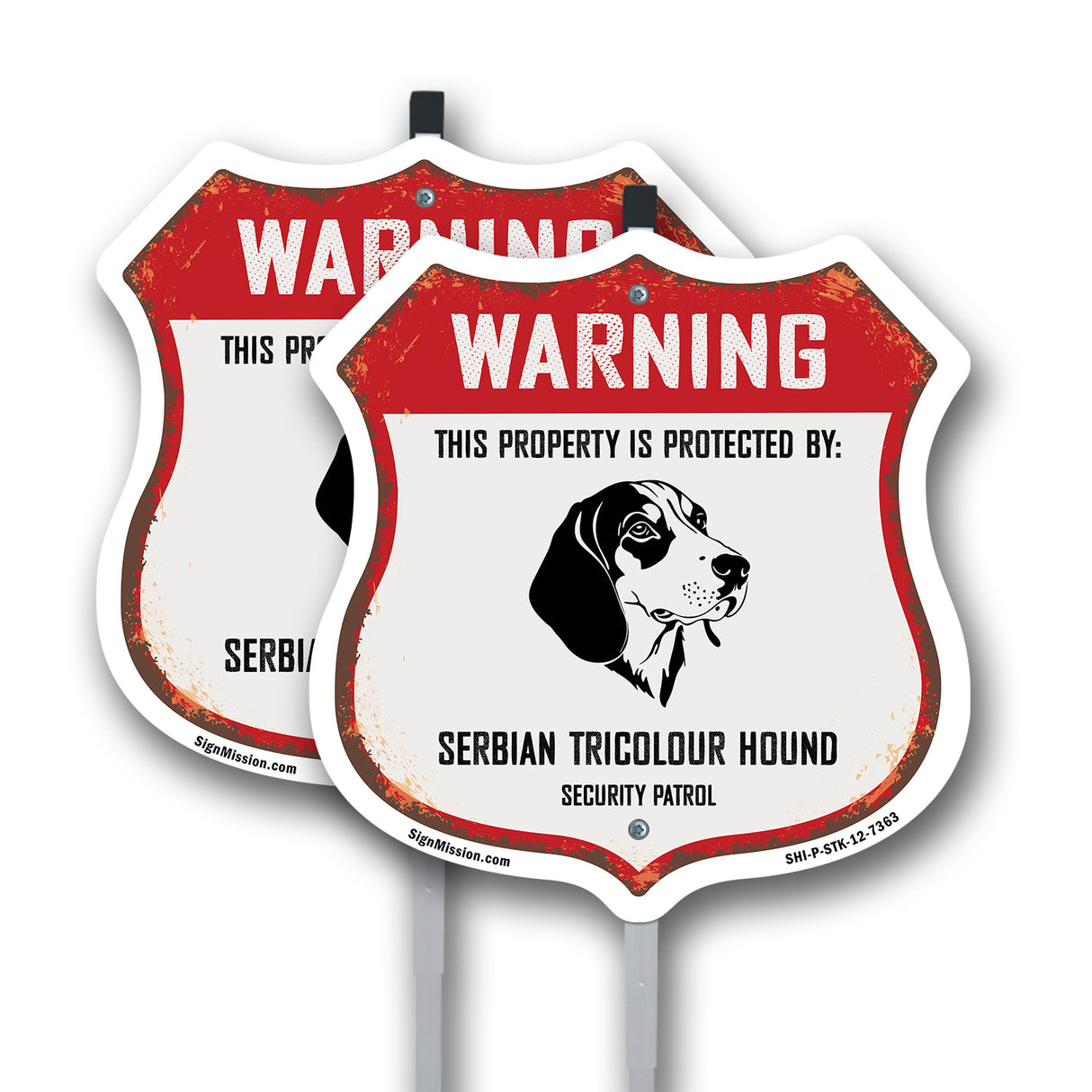 Warning This Property is Protected by Serbian Tricolour Hound