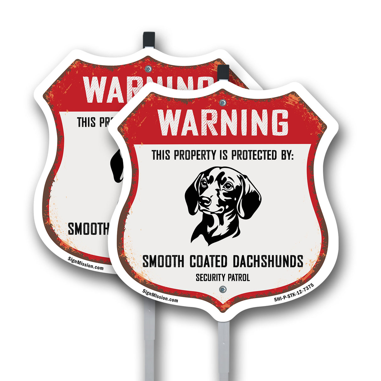 Warning This Property is Protected by Smooth Coated Dachshunds