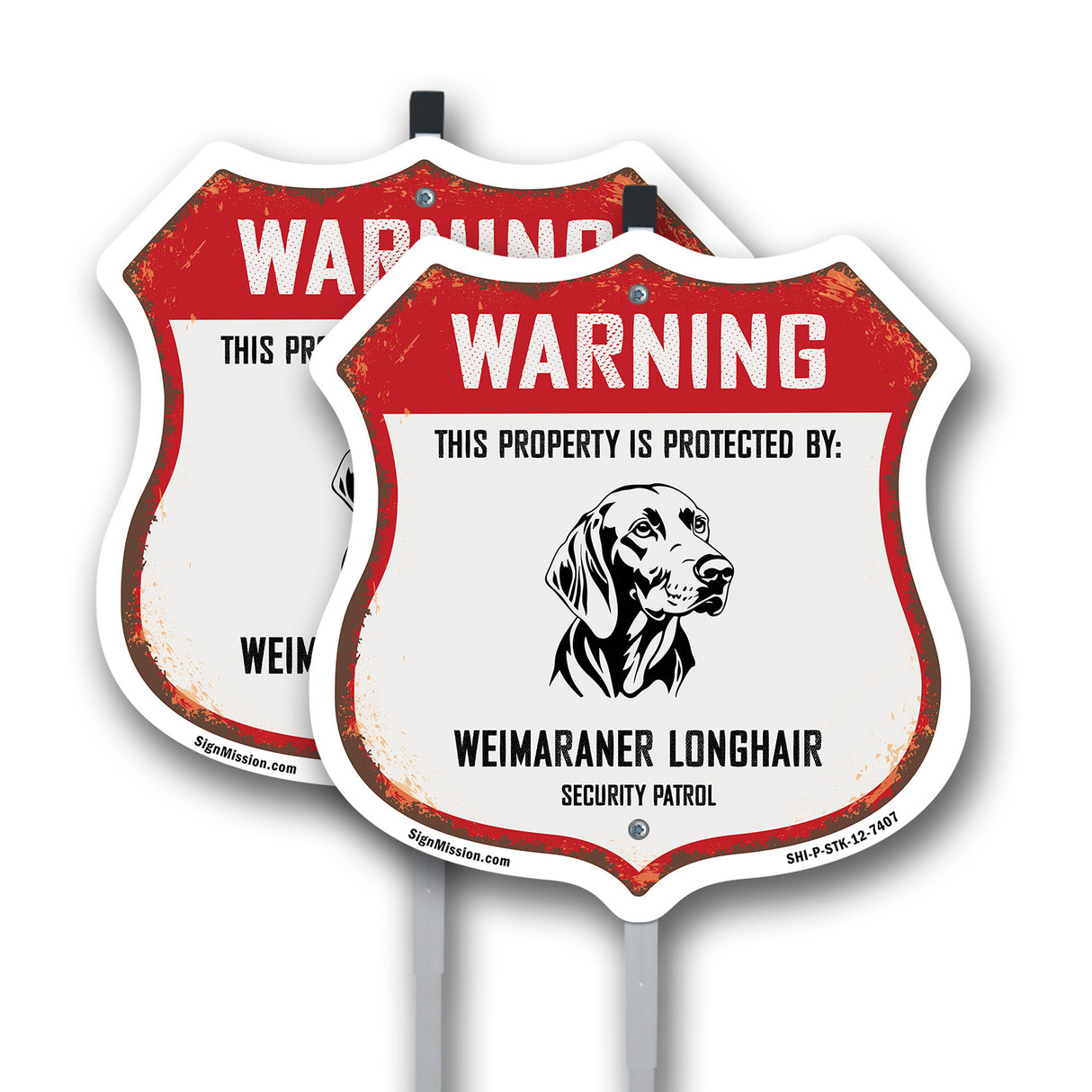 Warning This Property is Protected by Weimaraner Longhair