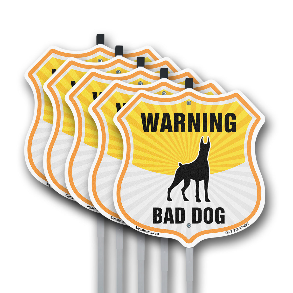 Beware Of Dog Shield Sign Warning Bad Dog