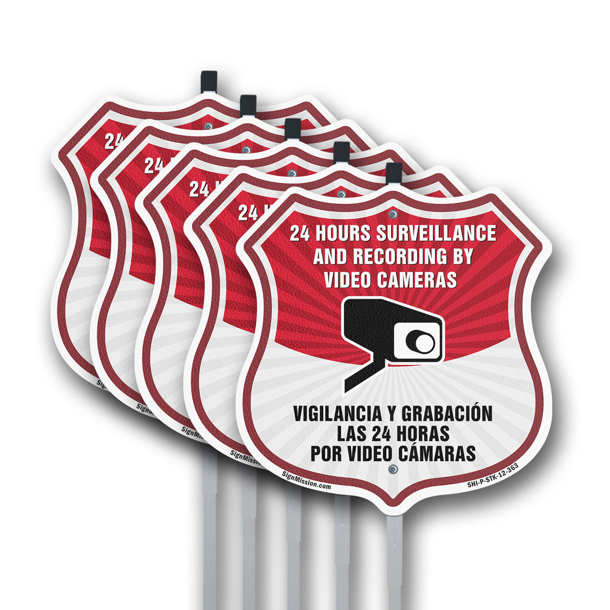 Bilingual 24 Hour Surveillance 24 Hour Surveillance And Recording By Video Cameras Vigilancia Y Grabacion (English / Spanish)