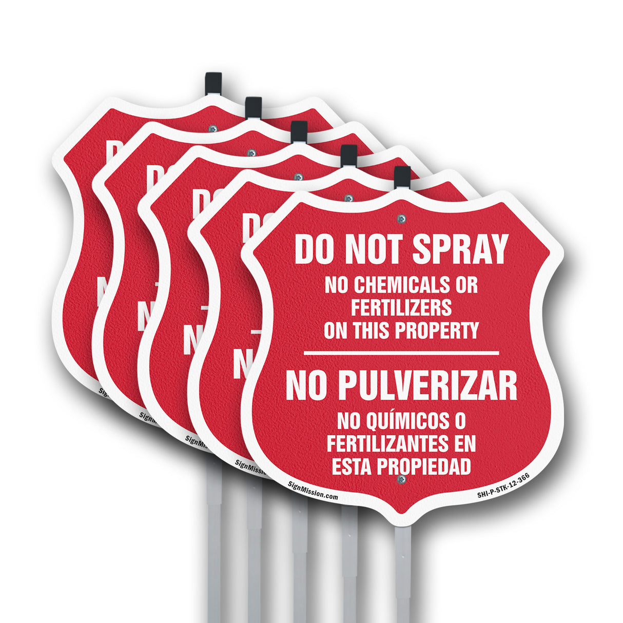 Bilingual No Spray Do Not Spray No Chemicals Or Fertilizers On This Property No Pulverizar (English / Spanish)