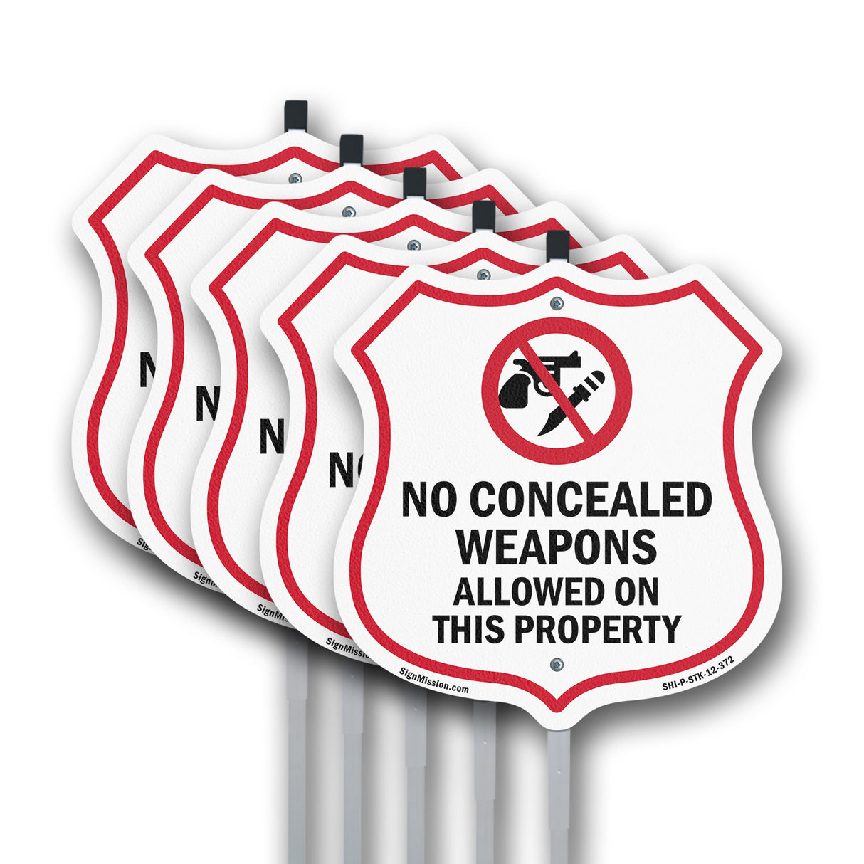 Concealed Carry Shield Sign No Concealed Weapons Allowed On This Property