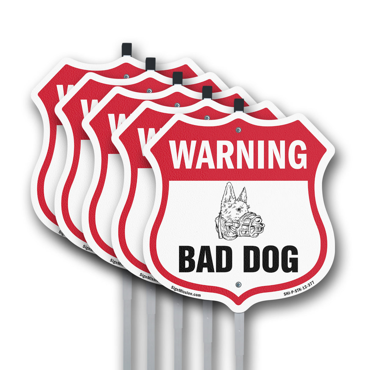 Dog Warning Shield Sign Bad Dog