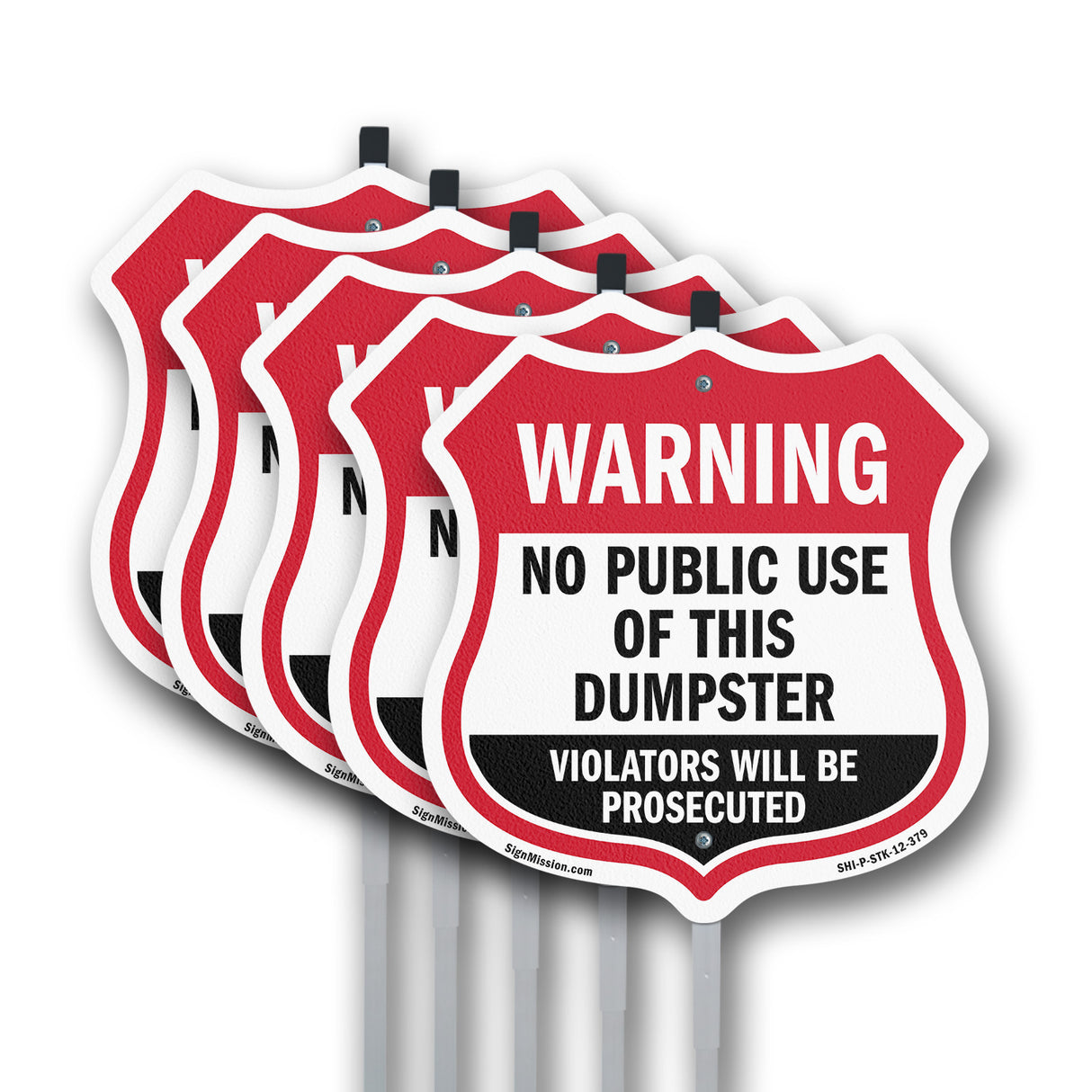 Dumpster Shield Sign Warning No Public Use Of This Dumpster Violators Will Be Prosecuted