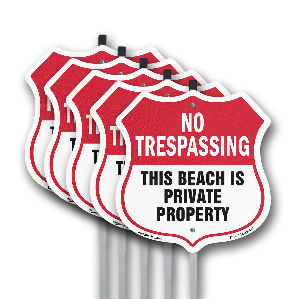 No Trespassing Shield Sign This Beach Is Private Property