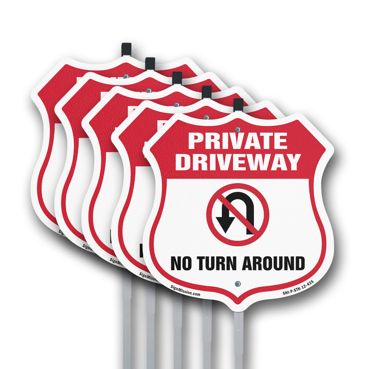 Private Driveway Shield Sign No Turn Around