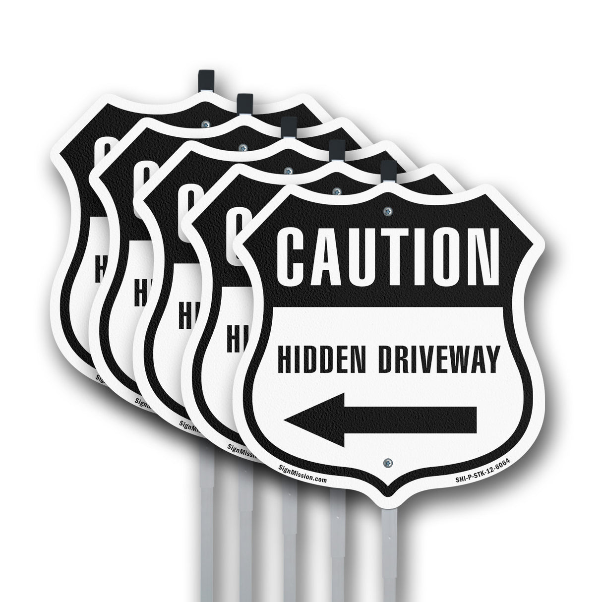 Caution Hidden Driveway Left
