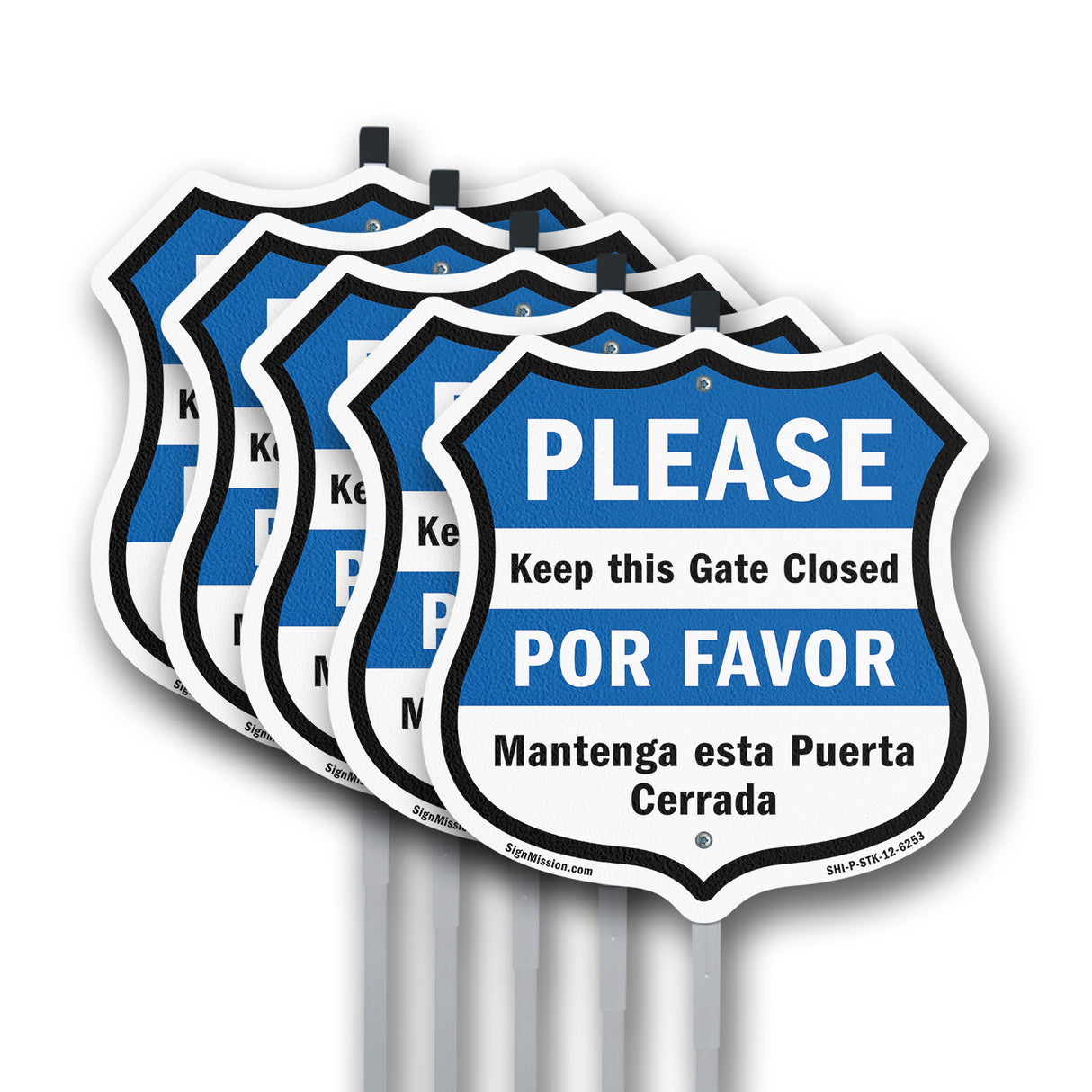 Keep Gate Closed Sign Bilingual English / Spanish