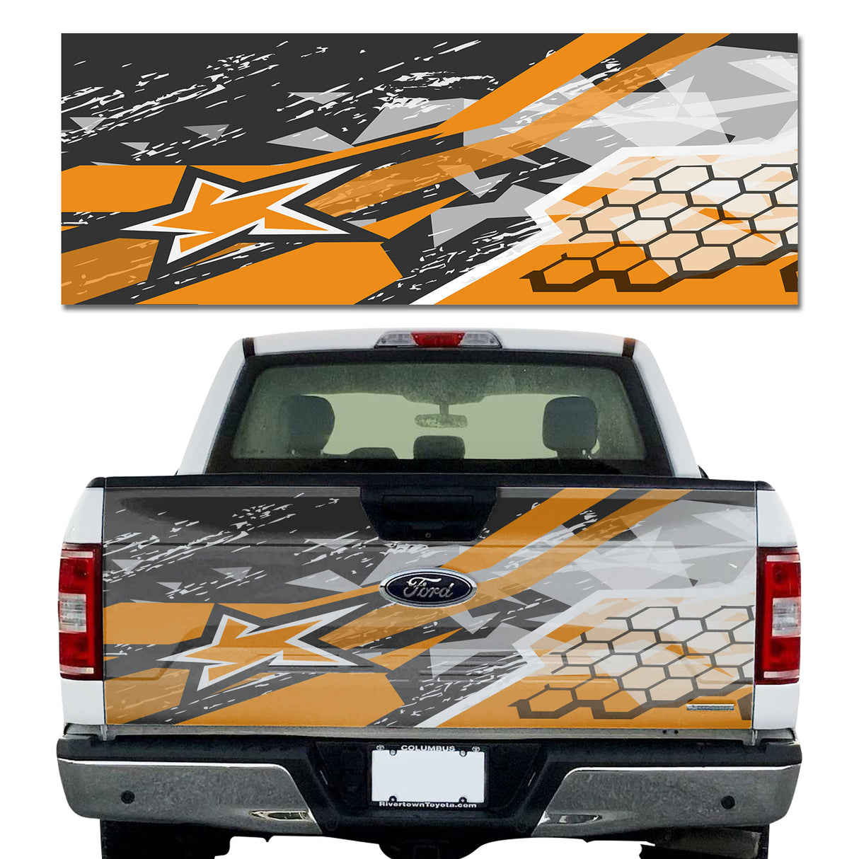 Grunge Star Orange