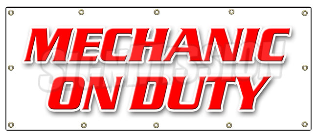 Mechanic On Duty Banner